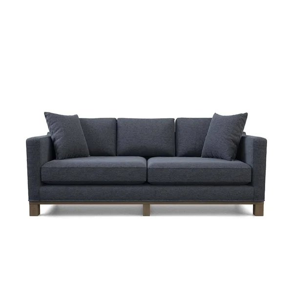Brookside Kay 84 in. Navy Polyester 2-Cushion 3-Seater Track Arm Sofa with Wood Base - Blue