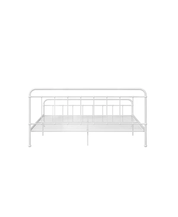 EveryRoom Belmont King Metal Bed Frame in White