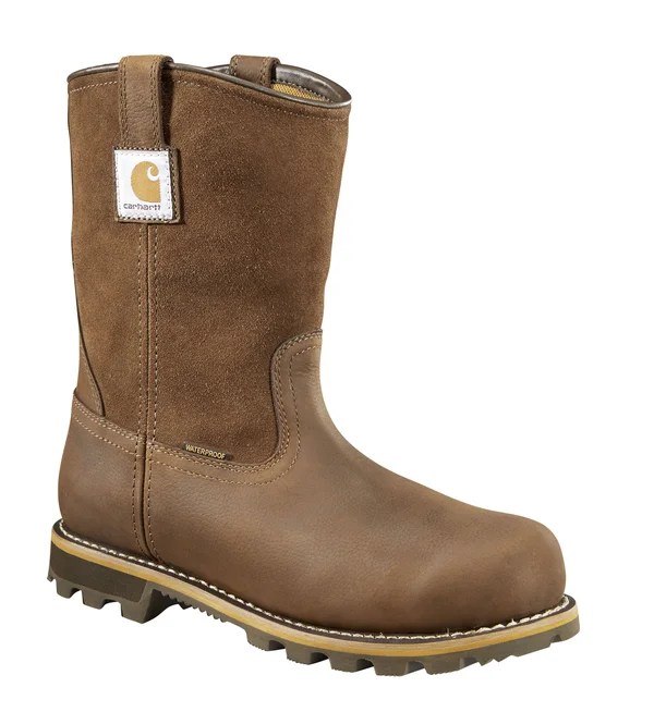 Carhartt Traditional 10 inch Pull-On Waterproof Nano Toe Bison Brown Oil Tan, Men's, Size: 12