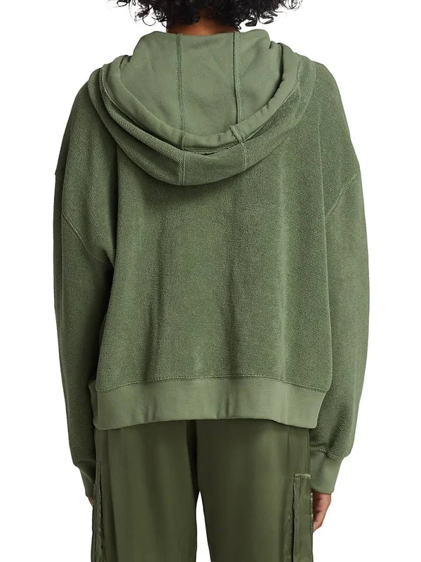 ATM Anthony Thomas Melillo Women's REVERSE French Terry Zip Hoodie Agave, Xs