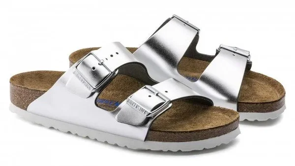 Birkenstock Women's Arizona Sandals - Silver - Size 6, 6.5