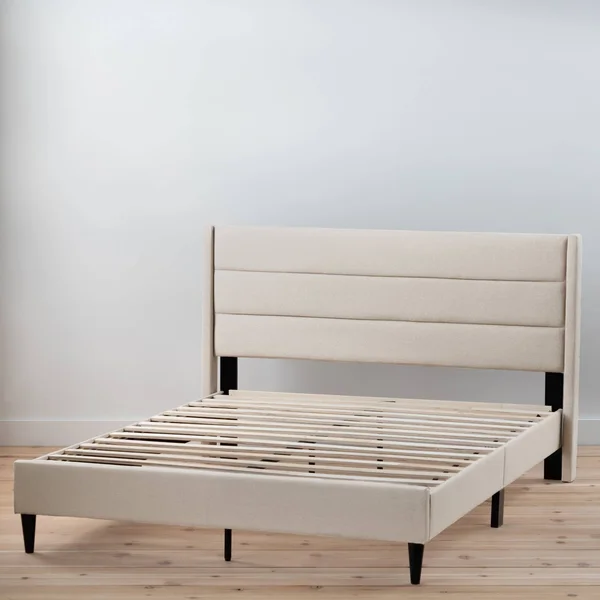 Brookside Sara Upholstered Bed with Horizontal Channels - Cream - Twin XL