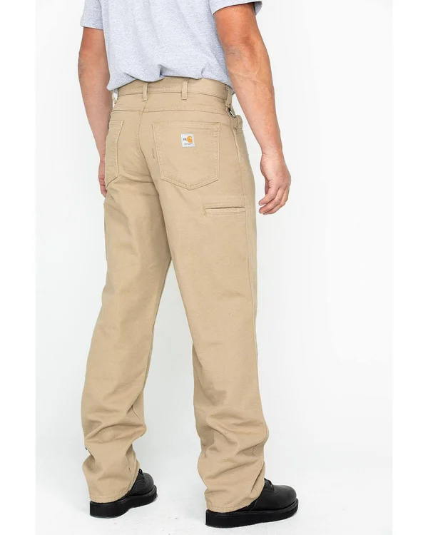 Carhartt Men's Flame Resistant Canvas Jean, Golden Khaki