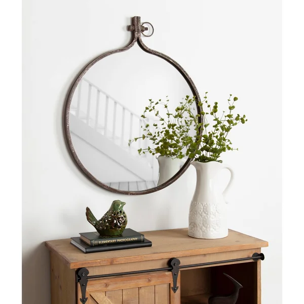 Kate and Laurel Yitro Round Wall Mirror (23.5x28.5 - Gray)