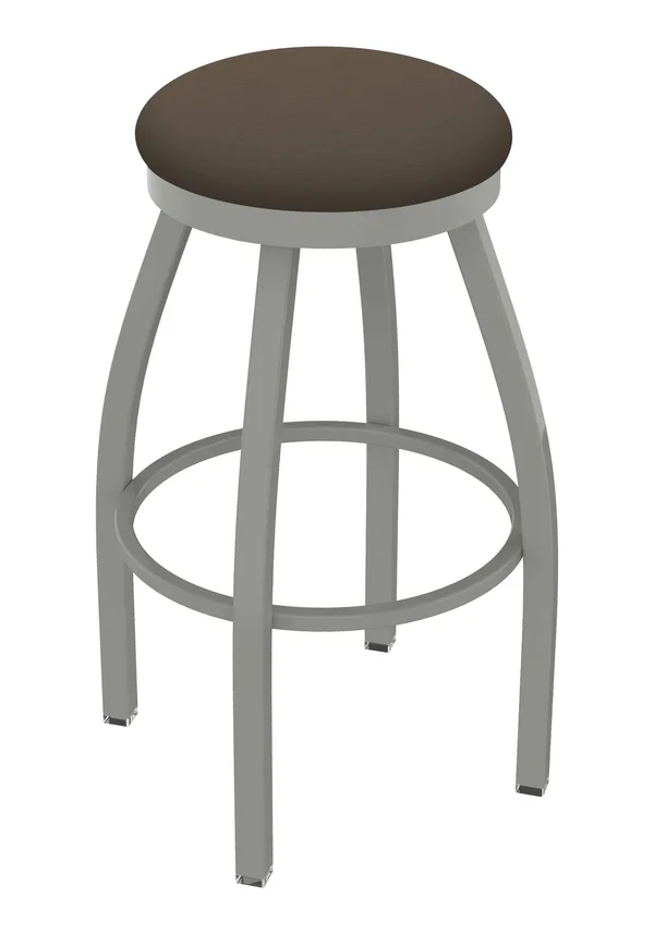 Holland Bar Stool 802 Misha 30x22 Swivel Bar Stool with Anodized Nickel Finish and Canter Earth Seat