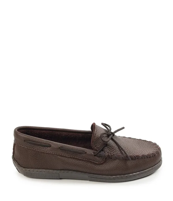 Minnetonka Men's Moosehide Classic Slipper - Natural Size 10.5