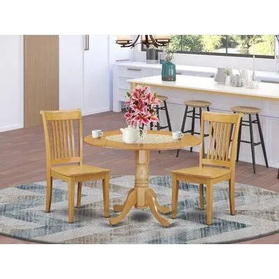 Villani Drop Leaf Rubberwood Solid Wood Dining Set Alcott Hill Pieces Included: 3 Pieces: 1 Table, 2 Chairs
