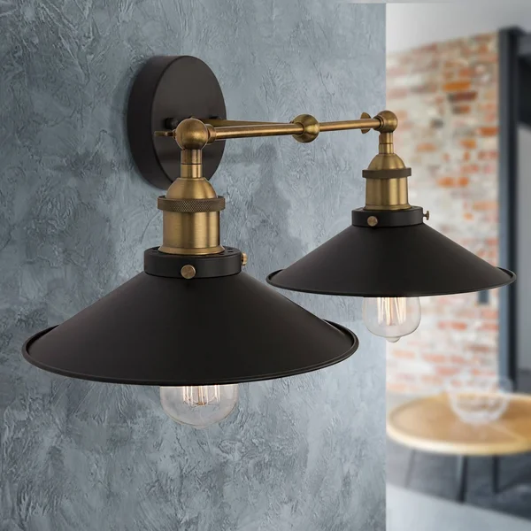 Yosemite Home Decor 2-Light Sconce in Dark Gray Finish - 9.5 x 22 x 8.25 "