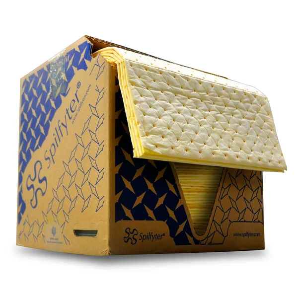 Spilfyter 16 x 18x22 Premium Yellow SM Hazmat HW Perfed Absorbent Pad 100/Box S2-75