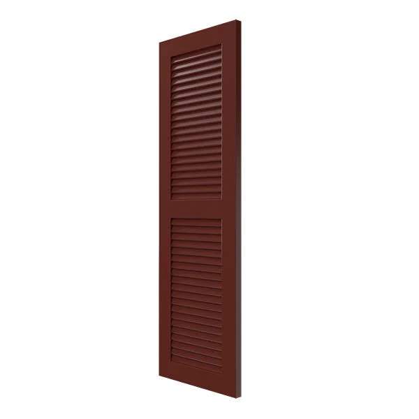 Ekena Millwork CWL15X046CRC 15x22W x 46x22H Exterior Composite Louvered Shutters (Per Pair) - Cottage Red
