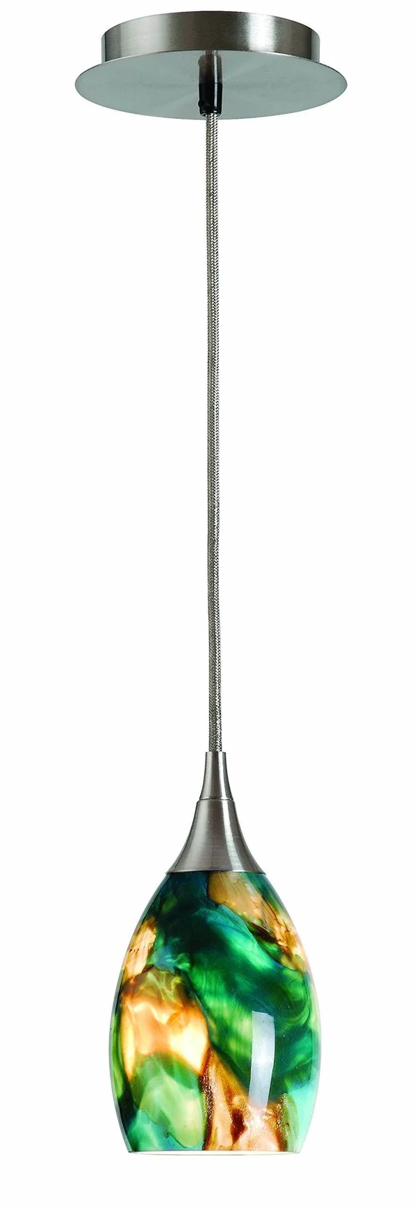 Kenroy Home Appiani 1 Light Mini Pendant, Brushed Steel - 93062BS-TEAL