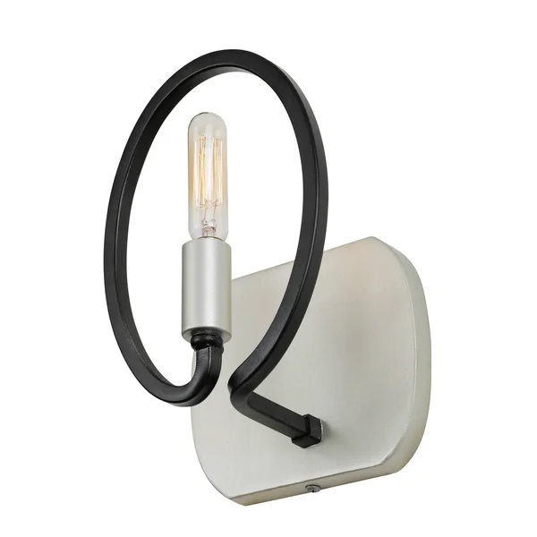 Varaluz Eliptico 1 Light Bath - Silverado/Black - 316B01SOBL