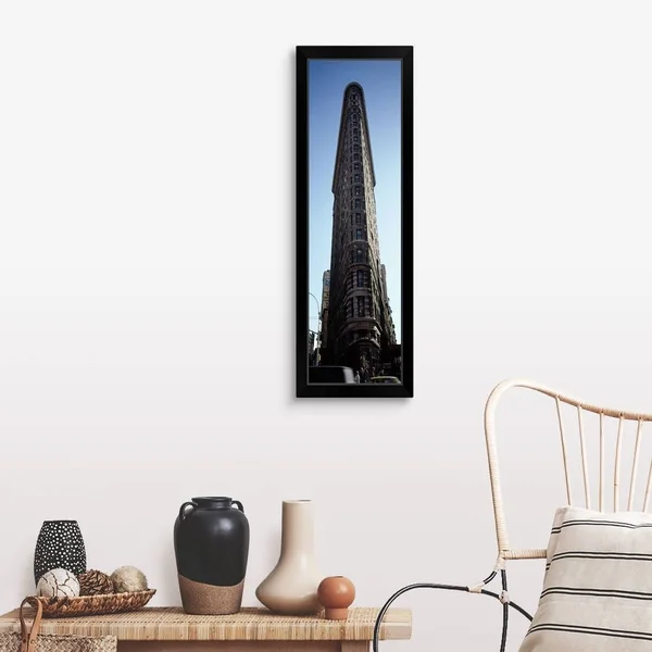 Low Angle View of An Office Building, Flatiron Building, Manhattan, New York City, New York State, Black Framed Wall Art, 12x