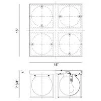 Matteo Lighting X03804bk Four Light Flush Mount Squircle Black