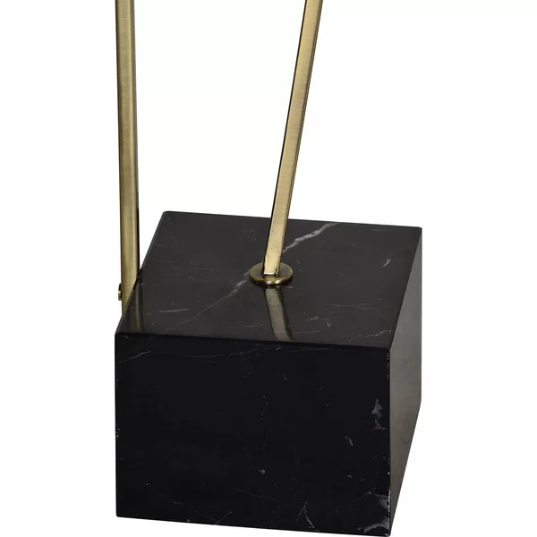 Notre Dame Design LPF3117 Geva Floor Lamp, Antique Brushed Plated Brass, Black Marble