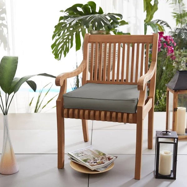 Humble and Haute Sunbrella Canvas Charcoal Indoor/ Outdoor Deep Seating Chair CUSHION, Size: 22.5 in W x 22.5 in D, Gray