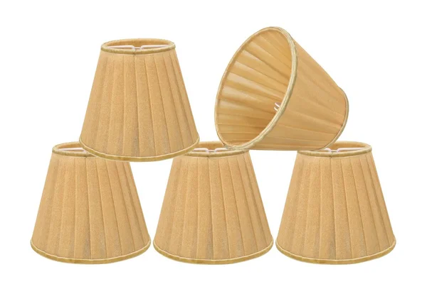 Aspen Creative 33113-5 Small Pleated Empire Shape Chandelier Clip-On Lamp Shade Set (5) Transitional Design in Gold, 5x22 Bottom