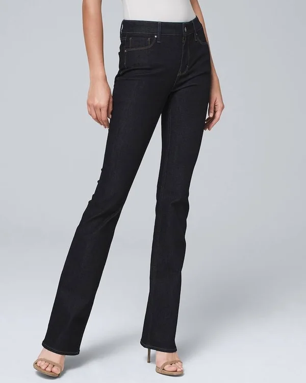Women's Ultimate Sculpt High-Rise Skinny Flare Jeans - Midnight Rinse Wash, Size 4 - Regular by White House Black Market
