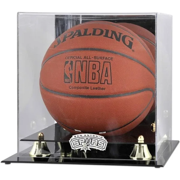 Mounted Memories San Antonio Spurs Golden Classic Team Logo Basketball Display Case