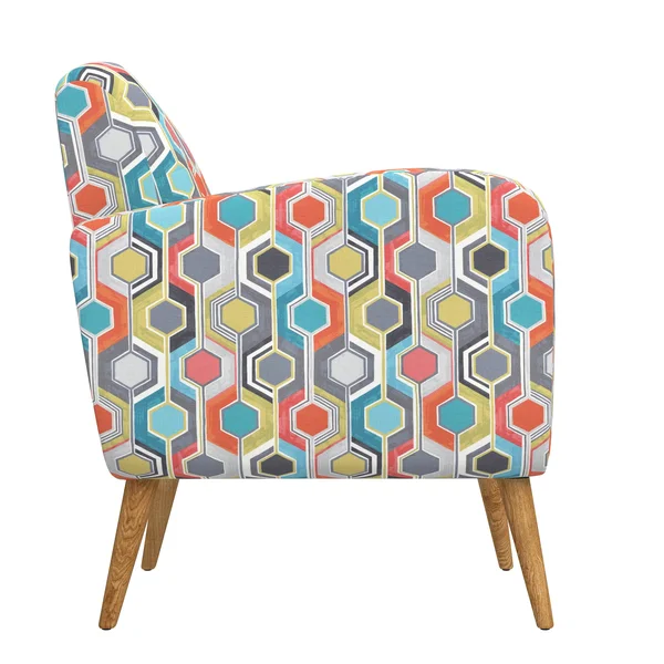 Domesis Kremmling Mid-Century Modern Armchair Oatmeal Linen