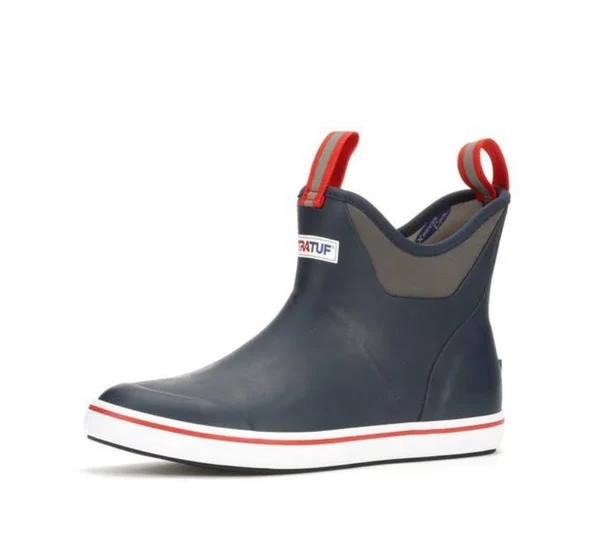 Xtratuf 6x22 Ankle Deck Boots - Men's 8, Navy/Red