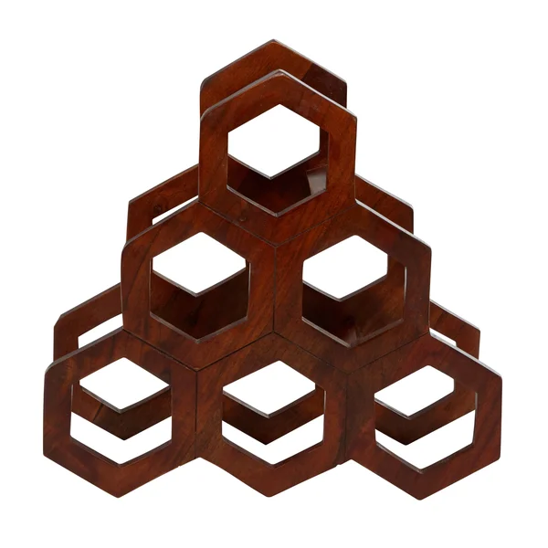Brown Wood Contemporary Wine Rack - 17x22 x 18x22 x 8x22 - 28824, 17.35" x 18.20" x 8.00"