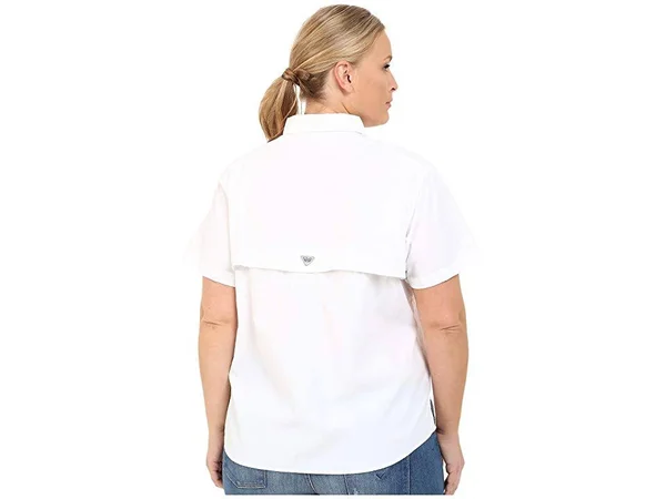 Columbia 139655 Women's PFG Bahama Short Sleeve Shirt - White 2x