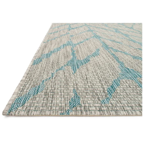 Loloi Isle IE-02 3&11x22 x 5&10x22 Mist, Aqua Rug