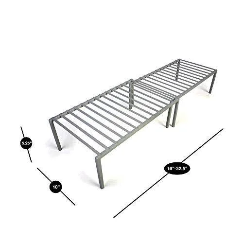 Smart Design Premium Cabinet Storage Shelf - Large Expandable (16-32 x 10 inch) - Steel Metal Frame - Rust Resistant Coating - C