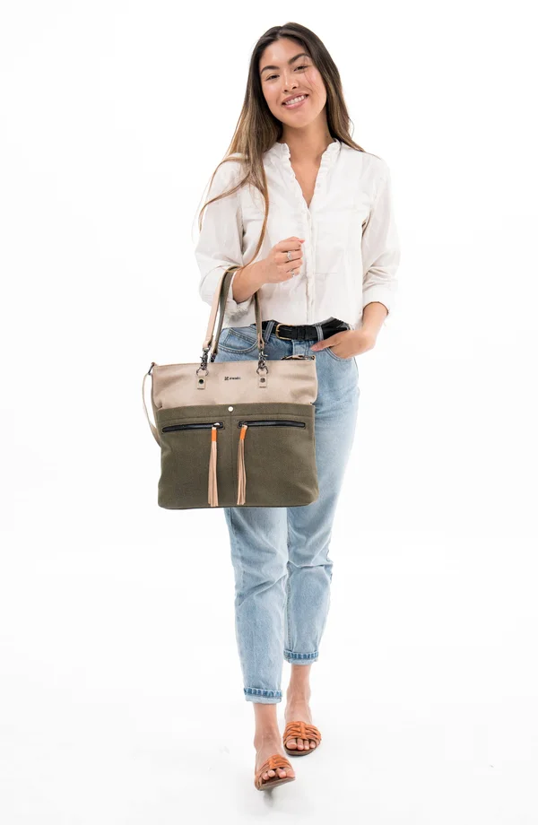 Sherpani Women's Faith Ethos Cotton Satchel - Size: One size, Beige