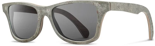 Shwood Canby Stone Sunglasses - White Slate, Grey Polarized