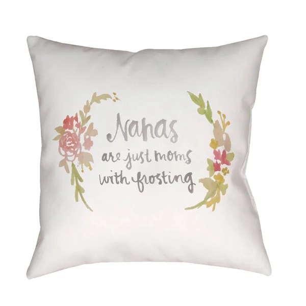 20x22 White Printed Square Throw Pillow Cover with Knife Edge