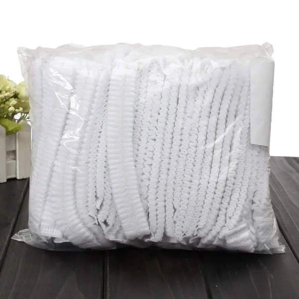 1000 Pack White Bouffant Caps 24 inch. 10g Hair Caps with Elastic Stretch Band. Disposable Polypropylene Hats. Unisex Industrial
