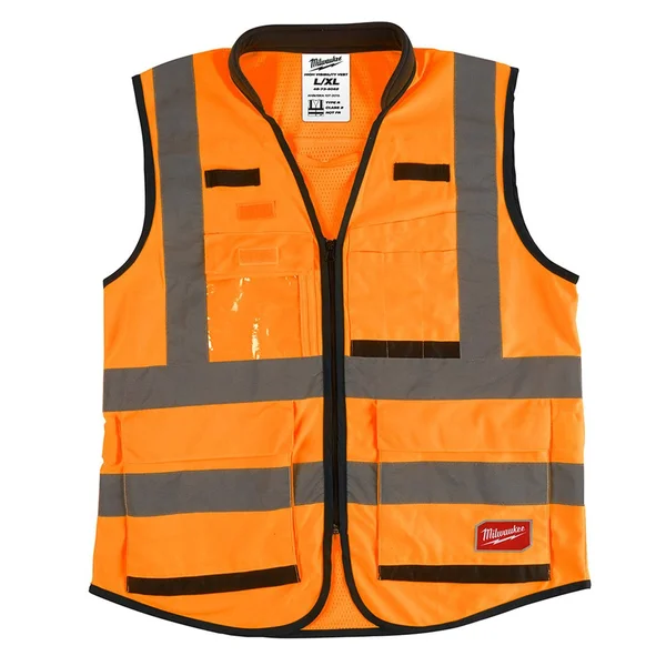 Milwaukee Performance 2X- Large/3X-Large Orange Class 2-High Visibility Safety Vest with 15 Pockets (4-Pack) - Adult Unisex