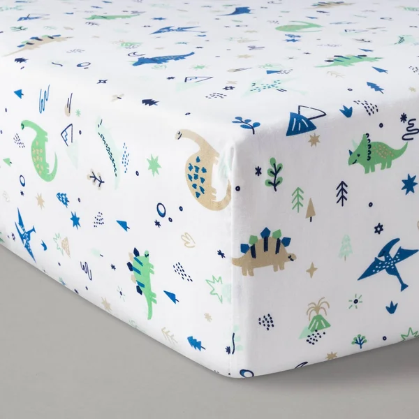 Cloud Island Crib Bedding Set Dino Boy 4pc in Blue/Green