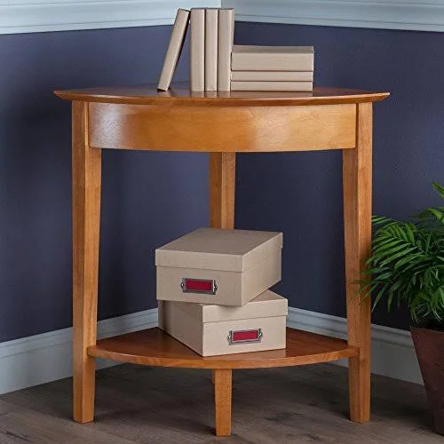 Winsome Wood Corner Desk with Shelf Honey