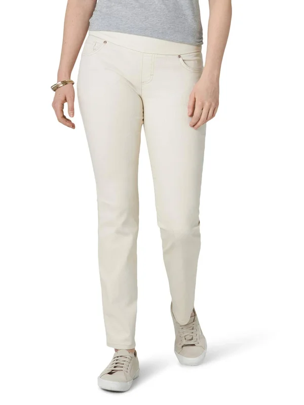 Lee Women's Sculpting Slim Fit Slim Leg Pull on Jean - Size: 16, Beige
