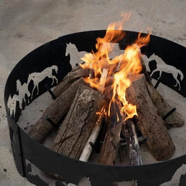 24x22 Round Fire Pit Log Grate Blue Sky Outdoor Living