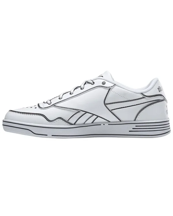 Reebok Club Memt Leather-Trim Sneaker, White/Black, 9.5