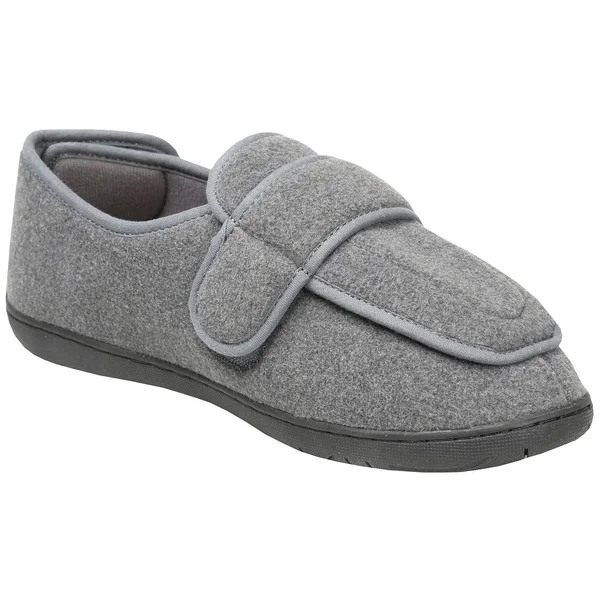 Foamtreads Men's Extra-Depth Wool Slippers for Swollen Feet - Size: 10, Gray