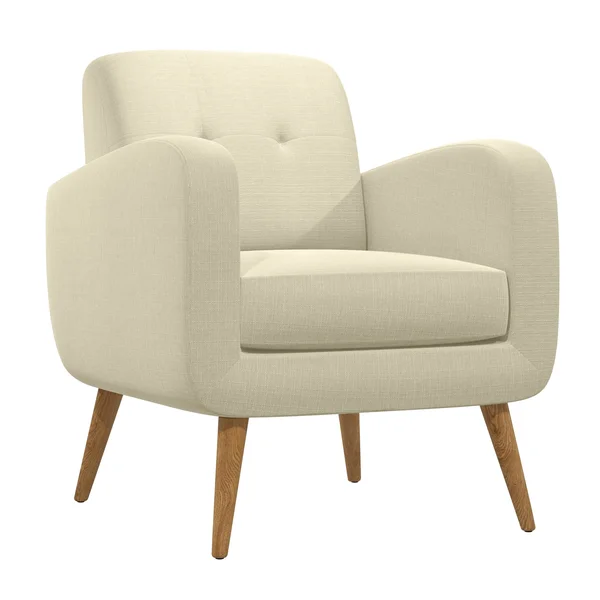 Domesis Kremmling Mid-Century Modern Armchair Oatmeal Linen