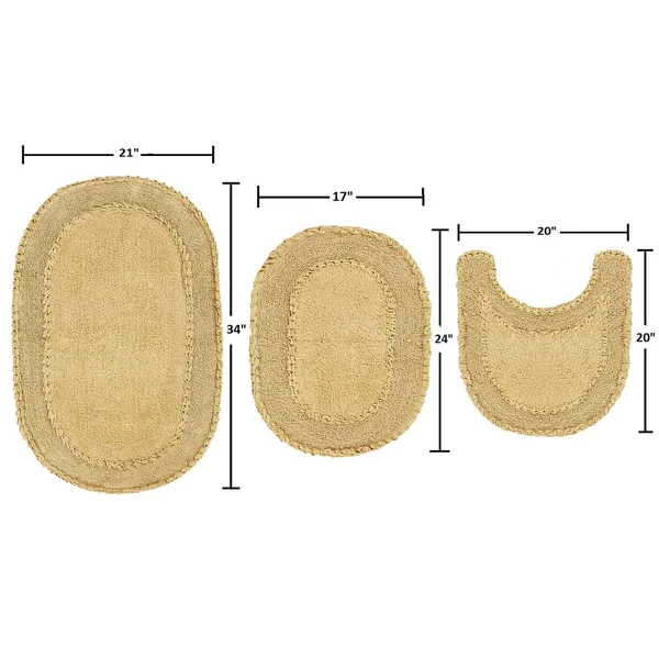 Home Weavers Double Ruffle 3 PC Bath Set - Linen
