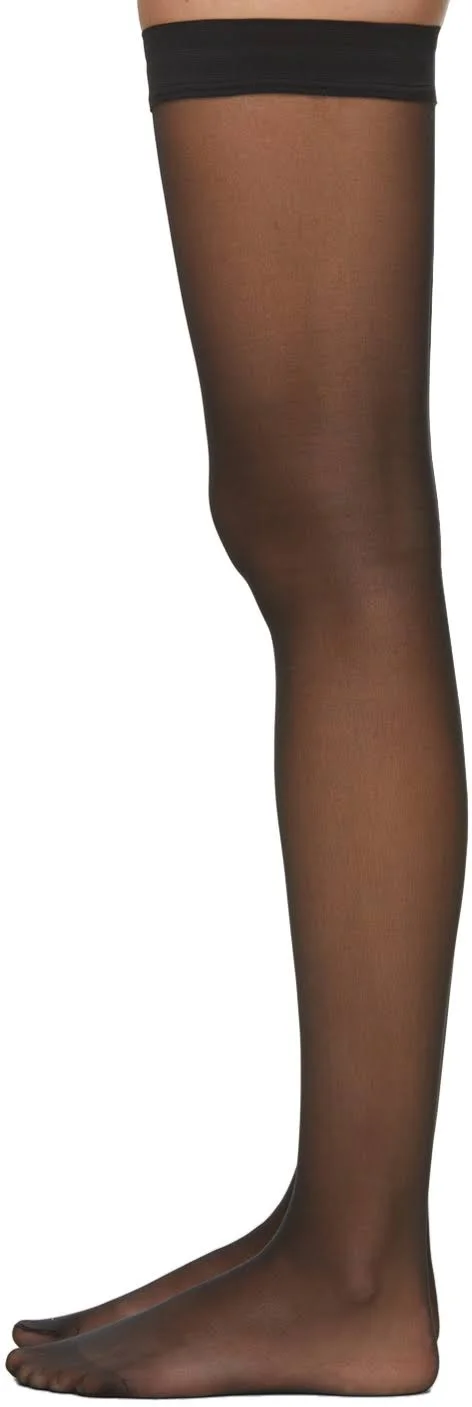 Wolford Individual 10 Stay-Up Sheer Thigh Highs Small, Black