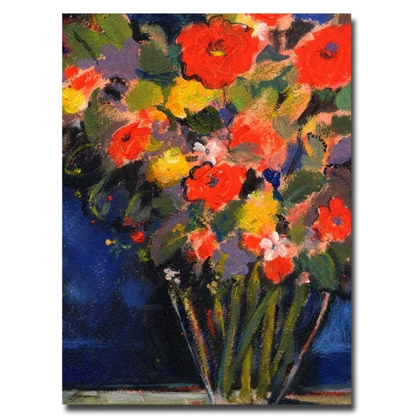Trademark Global Sheila Golden &Blue Wall& Canvas Art