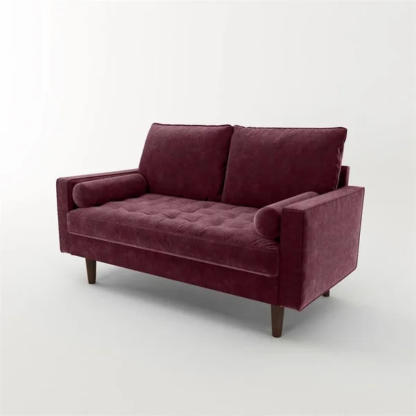 Kingway Furniture Velvet Genoa Living Room Loveseat in Rosy