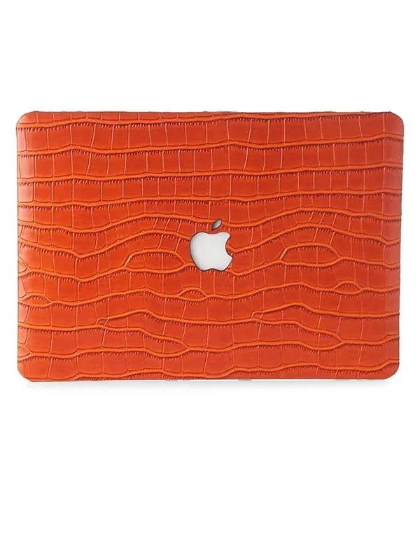 Chic Geeks Faux Crocodile MacBook Case - Mandarin