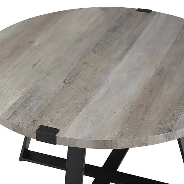 Pemberly Row 30 Metal Coffee Table in Gray Wash and Black - PR-1810202