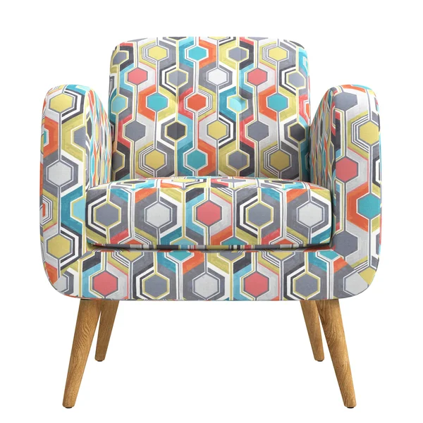 Domesis Kremmling Mid-Century Modern Armchair Oatmeal Linen