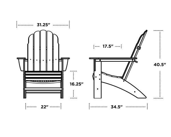 POLYWOOD Vineyard Curveback Adirondack Chair in Vintage Lime