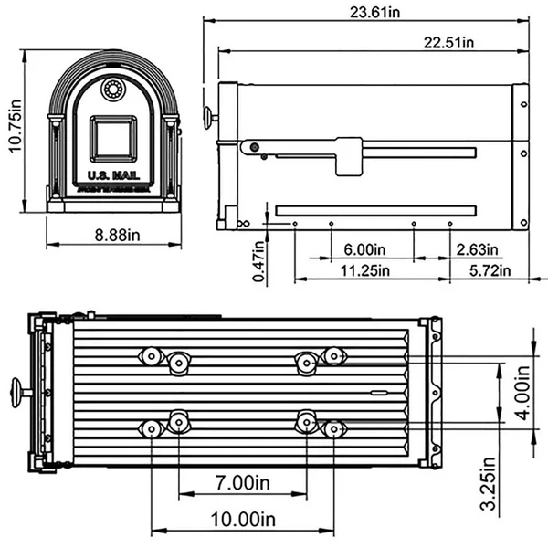 Gibraltar Mailboxes Garrison Large - Steel, Post Mount Mailbox, Venetian Bronze